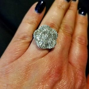 Simulated Diamond in sterling silver